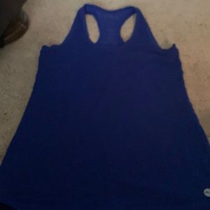Fitted racer, back tank top, royal blue size medium.